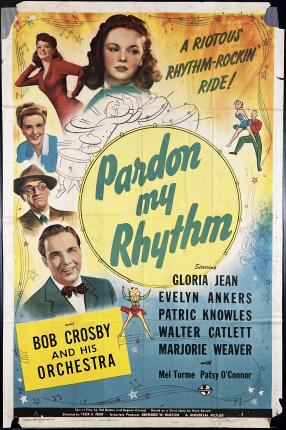 Pardon My Rhythm 1944 Rare One Sheet