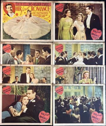 Her First Romance 1940 RARE Complete Lobby Card Set of 8